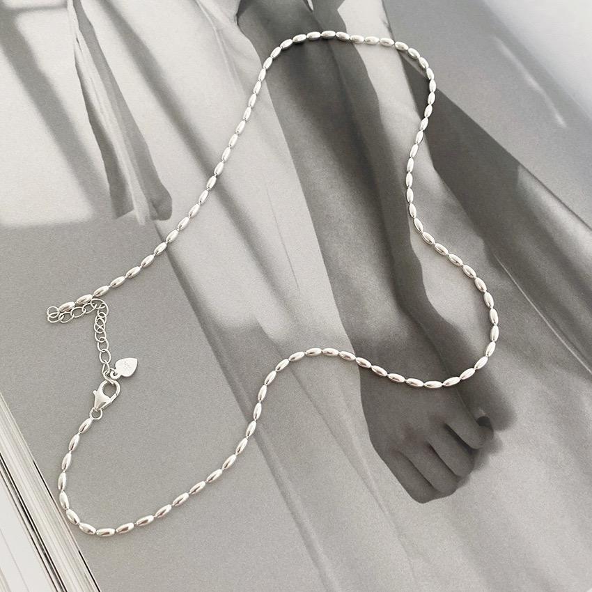 S925 Sterling Silver Necklaces For Women Simple Chain Fashion Minimalist Pendant Necklaces Mini Beads Necklace Birthday Gift