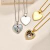 Picture Photo Necklace, Personalized  Zirconia Heart Pendant Jewelry Customized Gifts for Women