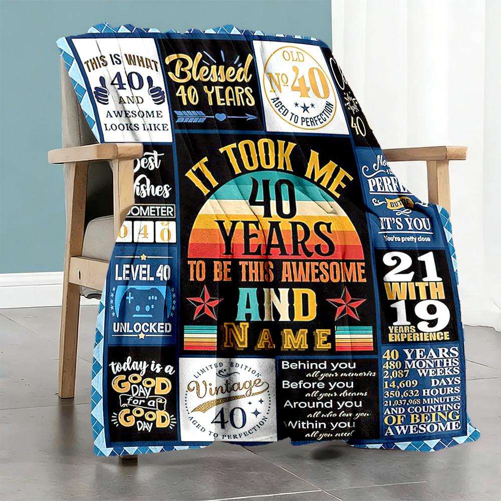 Birthday Customize Your Name Blanket Throw Personalized Blanket Soft Warm Cozy Great for Living Room Picnics Livingroom Seaside for All Occasions