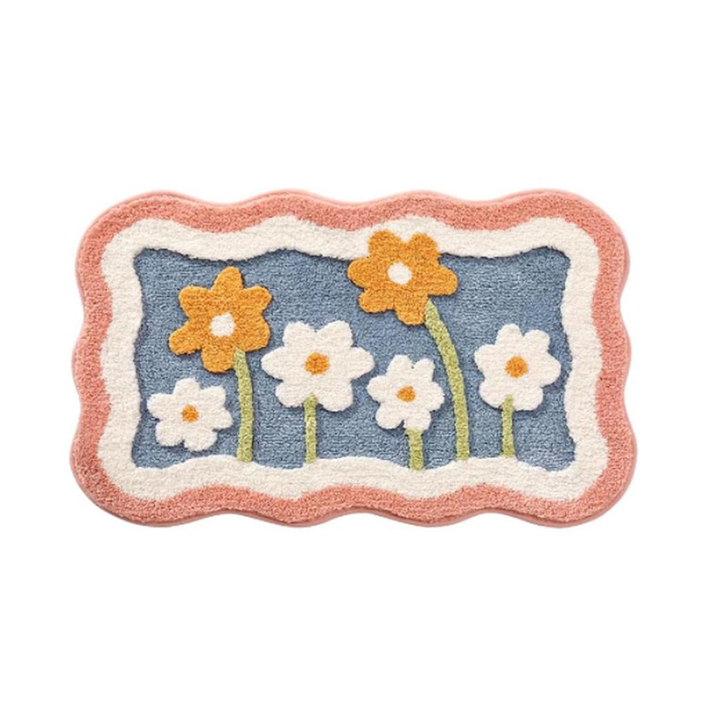 Imitation Cashmere Floor Mats Bathroom Cartoon Absorbent Foot Mats Entrance Easy To Care Door Mats