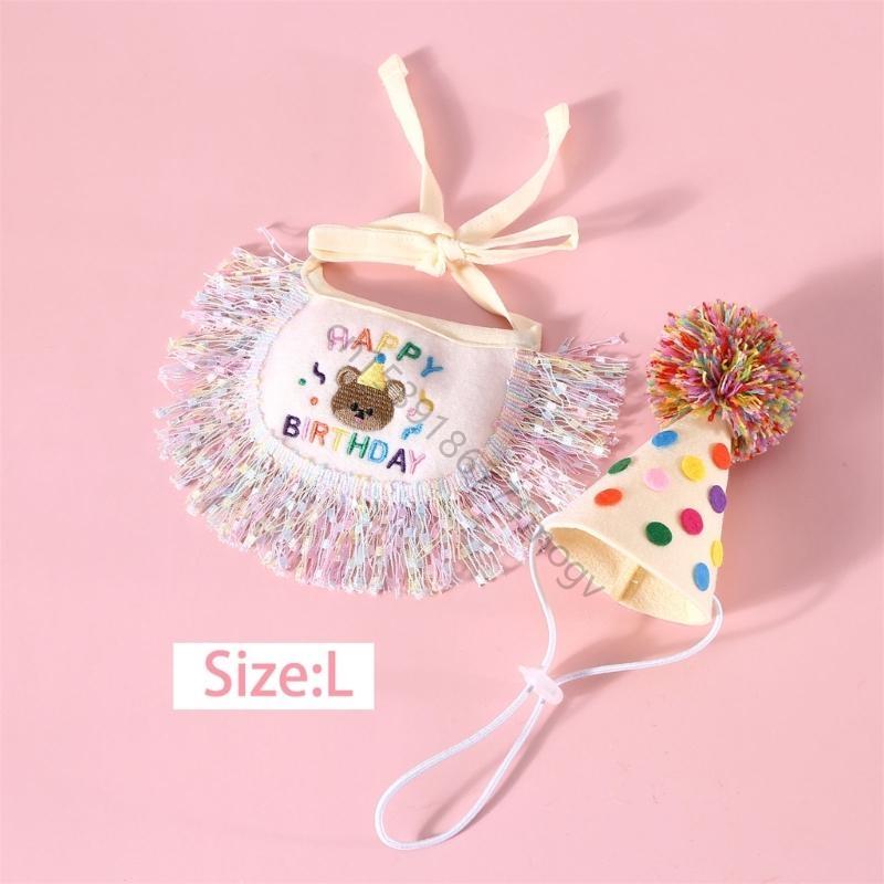 Dogs Birthday Hat with Bandanas Delicate Dogs Summer Spring Celebration Hat R7UB