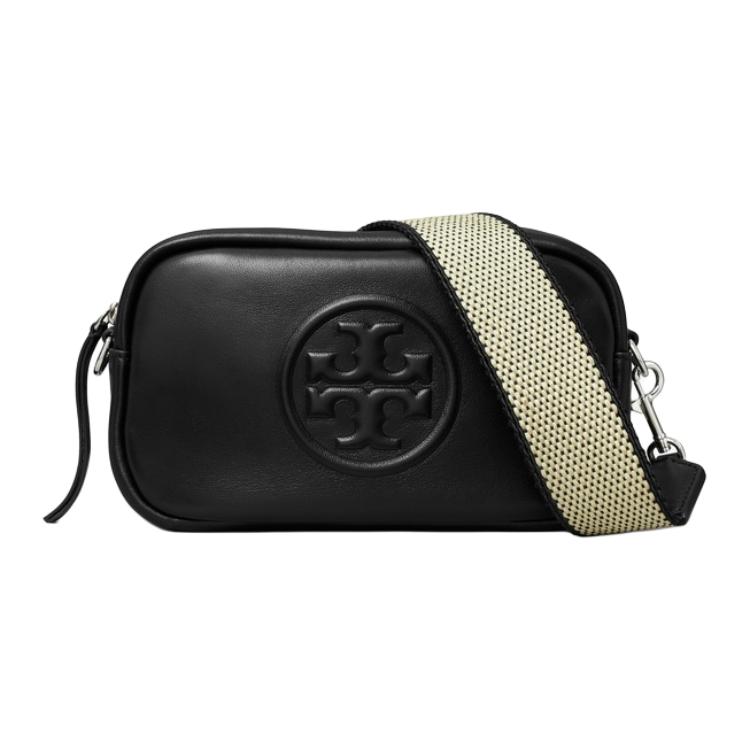 Tory Burch Miller Adjustable Detachable Shoulder Strap 3D Logo Lambskin Mini Crossbody Bag Women Crossbody Bag Black 176661-001