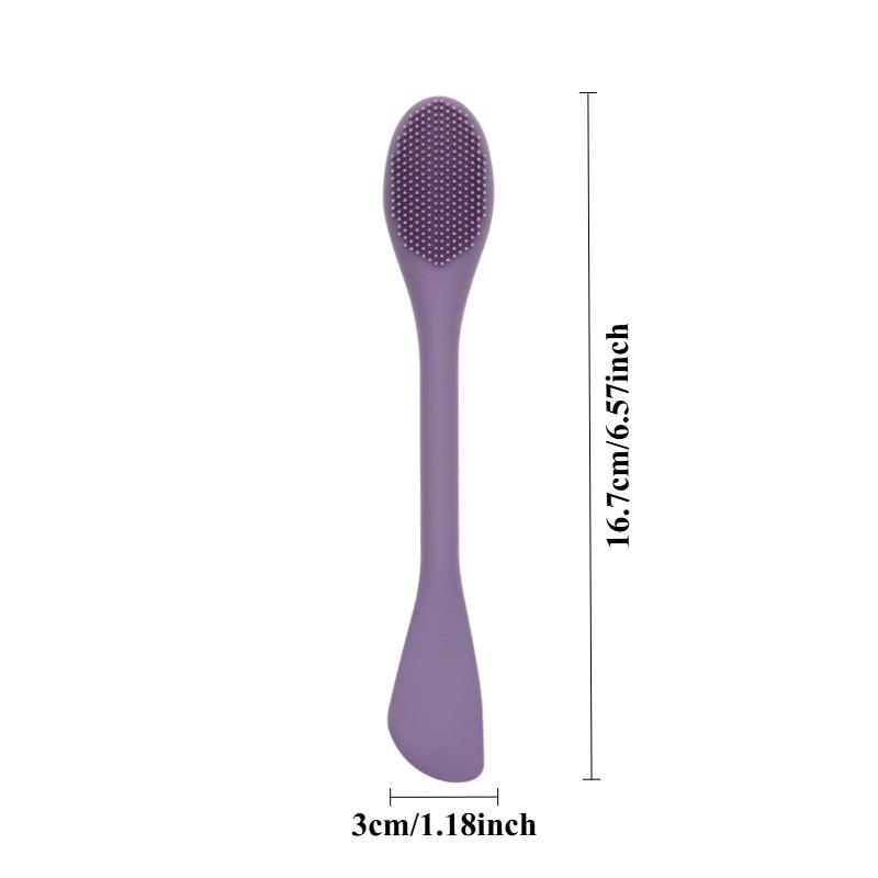 1pc Large Dual-Ended Silicone Facial Mask Brush, Pore Cleansing Face Scrubber, Mud Mask Applicator, Spreadable Brush for Makeup Removal