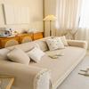 Sofa Cushion Four Seasons Universal Solid Color Anti-Slip Cushion Floor Mat Cloth Cover Leather Sofa Cover