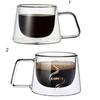 200ml Heat Resistant Insulated Double Wall Clear Coffee Tea Cup with Handle Breakfast Mug Double Cup