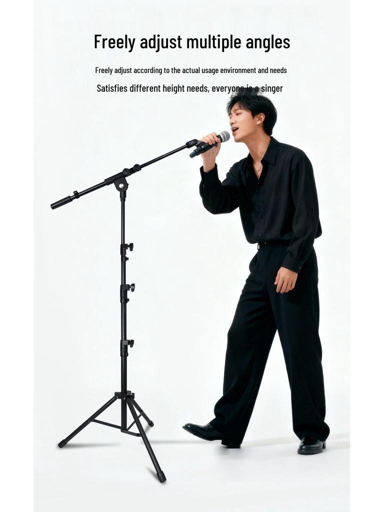 Adjustable Floor-Standing Tripod Microphone Stand for Outdoor and Indoor Use