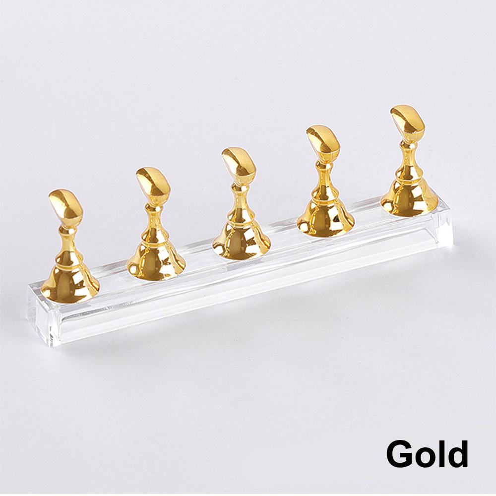 5Pcs Acrylic Nail Holder Practice Display Stand Acrylic Practice Display Stand Crystal Base Nail Art Display For Art Salon DIY
