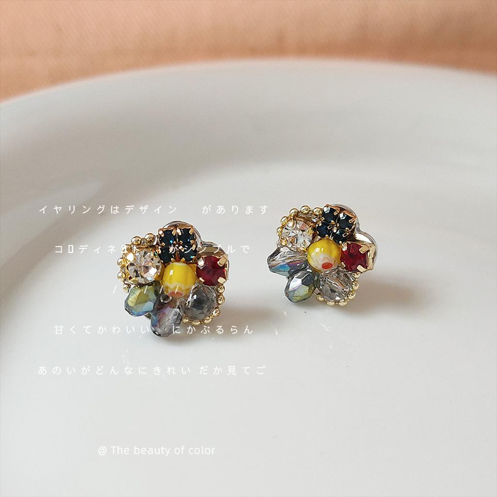 Персонализированная ниша! Позолоченные 14K ручной работы дизайнерские серьги из стеклянного хрусталя серьги