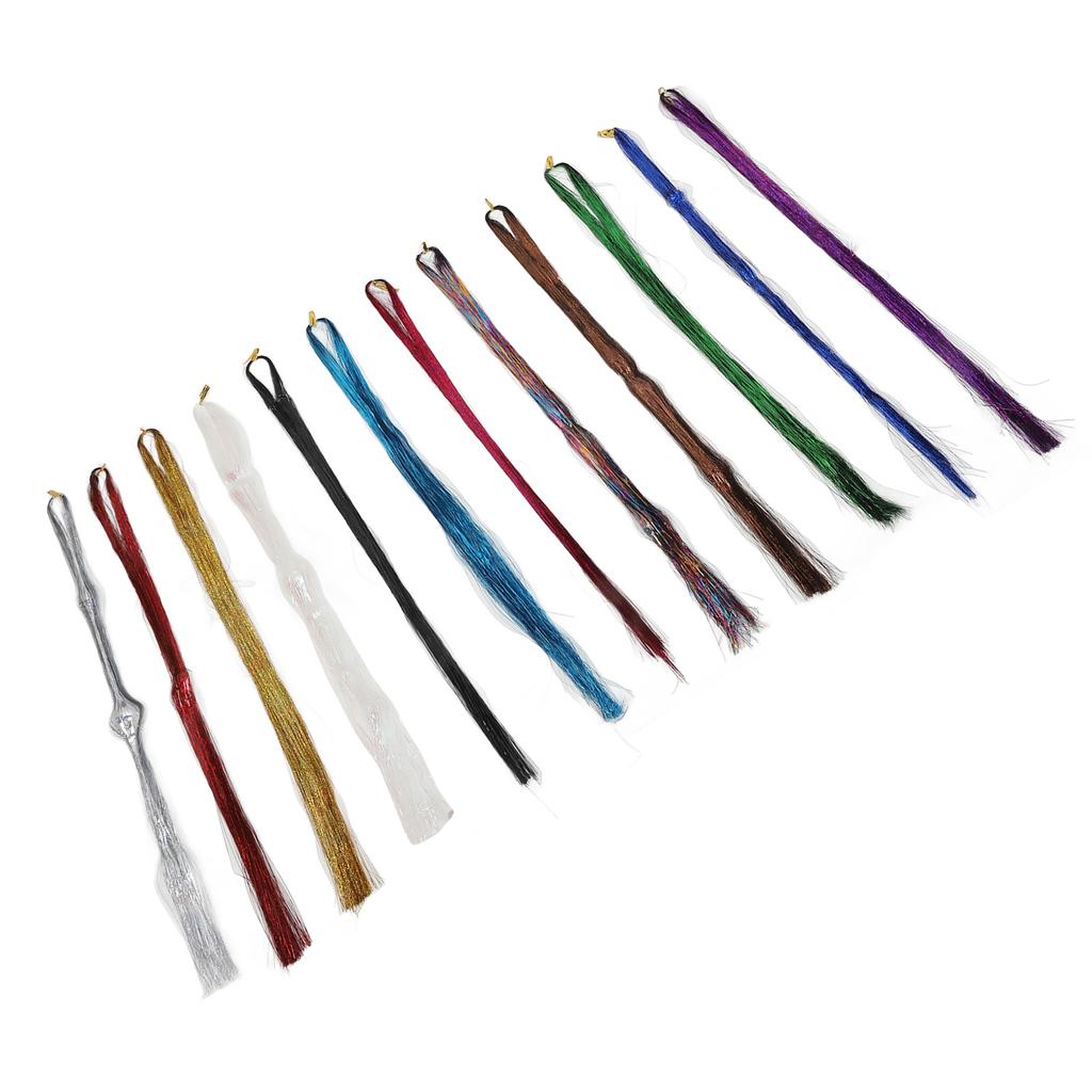 Colorful Hair Tinsel Extensions Kit PET Decoration Braiding Glittering Hair Tinsel Kit for Daily Life