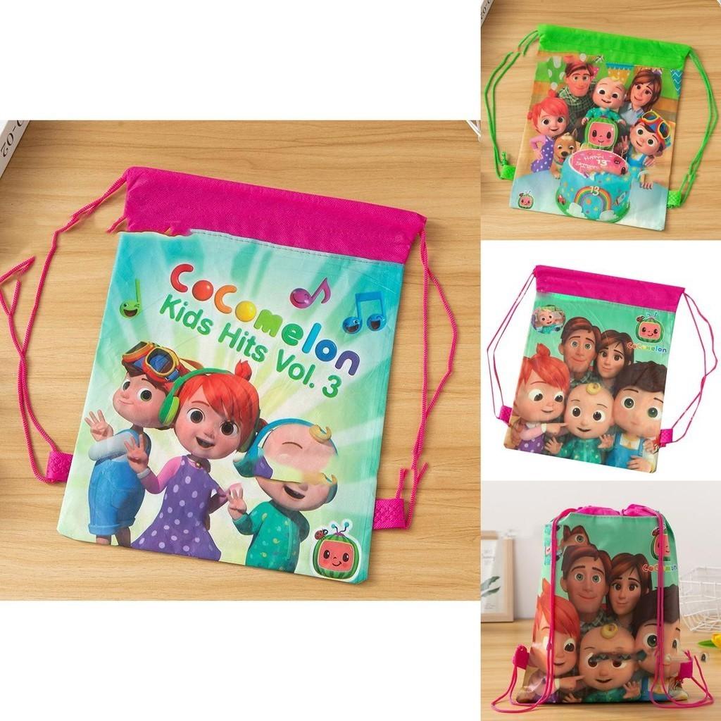 Stylish Cocomelon Drawstring Bag Backpack With Durable Woven Design For Active Kids