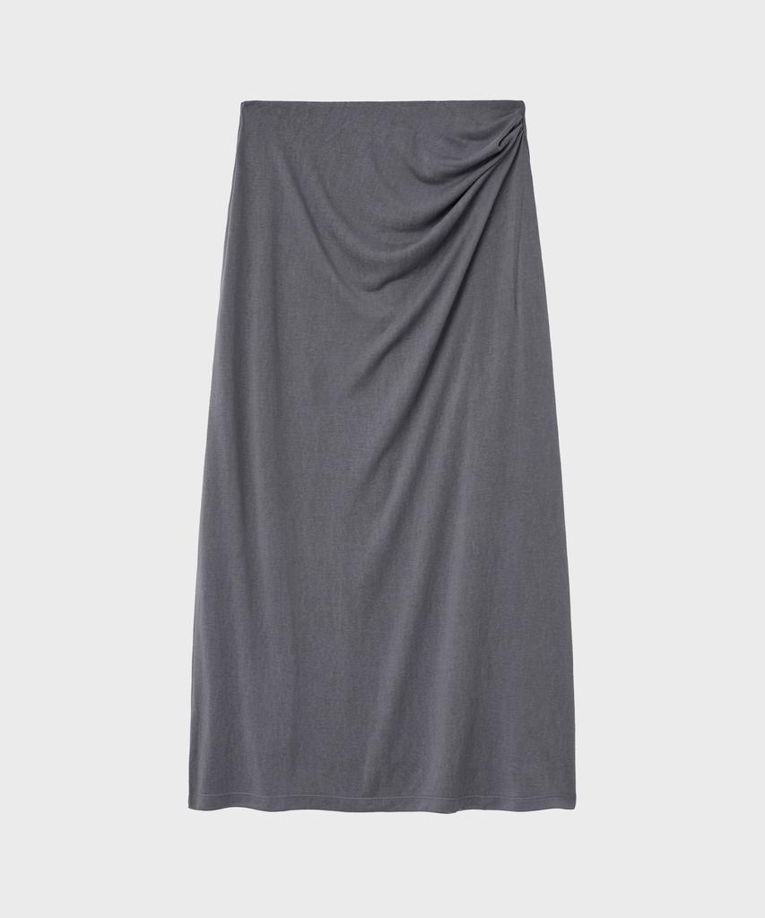 NOIRER FOR WOMAN Silky Drape Skirt (Charcoal)