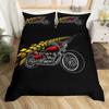 3pcs Cool Motorbike Bedding Set Dirt Bike Duvet Cover Twin Motocross Rider Comforter Cover Extreme Sports For Boys Adults