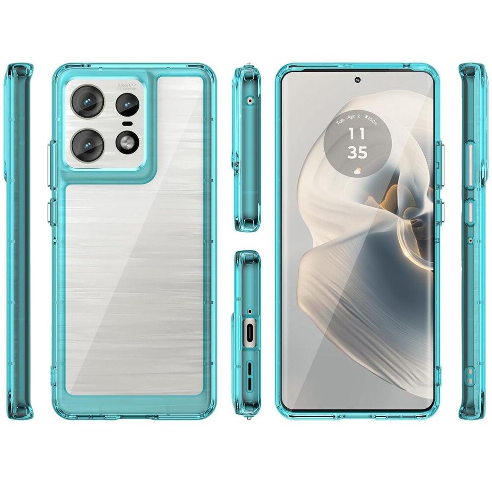 Motorola Edge 50 Pro Fusion Hybrid Case, Clear / Blue