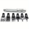 1 Set Leather Flat Punch Tool Set Steel Handle Can Replacement Head Belt Hole Punching Thonging Chisel Craft Tool