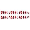 Pack Of 30Pieces False Nail Red Lips Rose Leopard Art Artificial Nail For Parties Dates And Everyday Beauty Decors