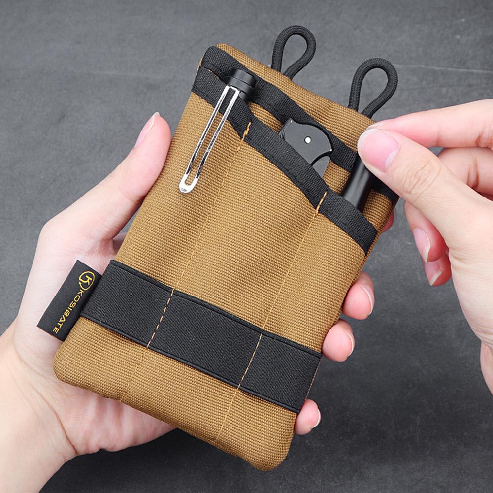 1PC Compact Pocket Organizer Pouch Multifunctional for Camping Hiking Mountaineering Card Key EDC Tool Storage Bag