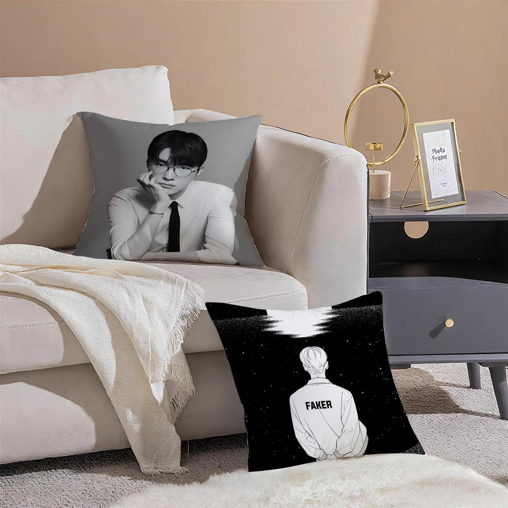 Fashion Modern L-Lol T-T1 F-Faker Cushion Cover Throw Pillow Cover Hidden Button Durable Polyester Chair Cushion