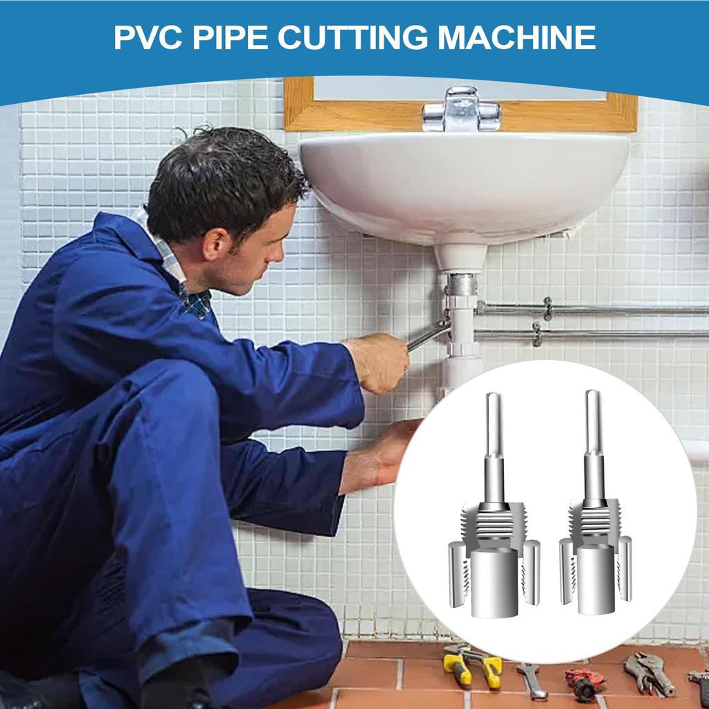 NEW 2pcs PVC Pipe Threader Kit 3/4 Pipe Threader External Cutter 1/2 & 3/4 Dies For Hose Electric Drill Metal Craft Home Repair