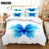 Blue Butterfly Duvet Cover Set King Size 220X240 Double Bed Single 3D Queen Bedding Sets Pink Full Twin Quilt Linen Pillowcase