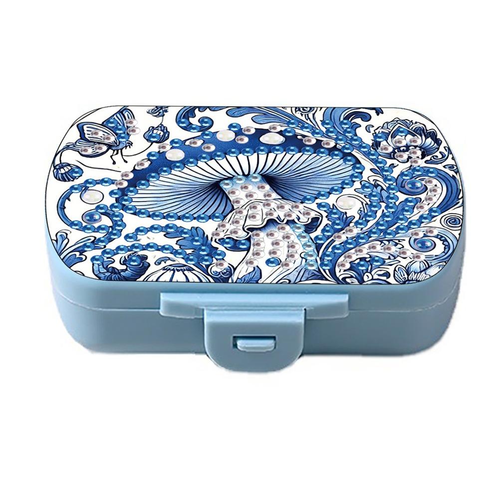 Mini 6 Grid Diamond Painting Pill Case Classification Storage Moisture-proof Pill Dispenser Portable Drug Storage Box