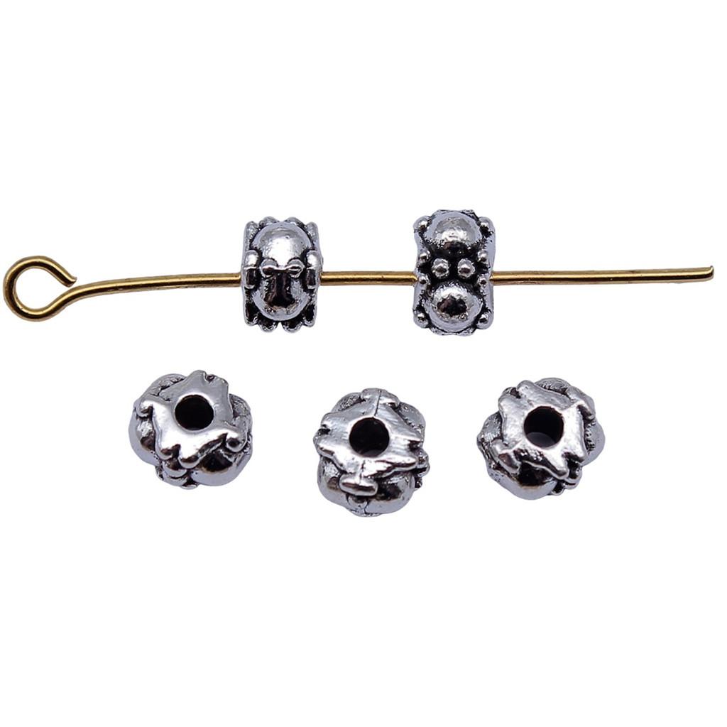 Multi Color Flower Edge Spacer Beads Metal Charms For Jewelry Making Accessories