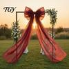 Big Fabric Bows for Birthday Events 79x20 Inch Giant Bow Christmas Tree Topper, Oversized Tulle Extra Large Event Styling Ornament with Long Streamer