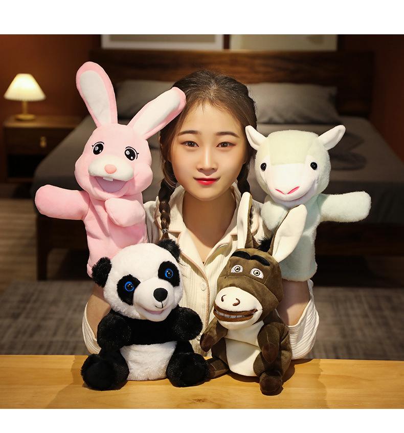 Panda Cartoon Hand Puppet Plush Toy for Parent-Child Interaction and Early Education