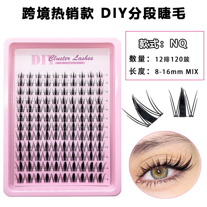Flat False Eyelashes Stable Segmented Hairs 30P40P50P60P80P14 Rows Curled