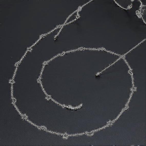 2pcs Glasses Chain Holder (gold And Silver) Reading Glass Rope Lanyard Alloy Glasses Holder Chain Metal Necklace Chain Sunglasses Strap Holder Rubber