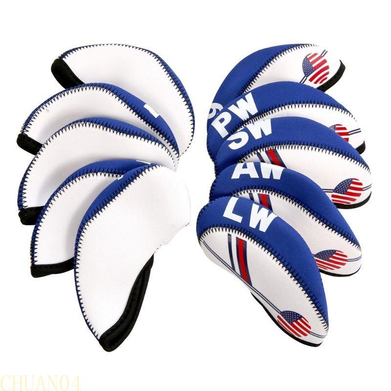 A1A2 10 Peças/Conjunto Portátil Esportivo Neoprene Taco de Golfe para Capa de Cabeça Ferro Protetor de Cabeça para Estojo