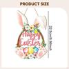 Easter Bunny Door Sign Hanger Wall Art Decor Floral Spring Eggs Hanging Plaque for