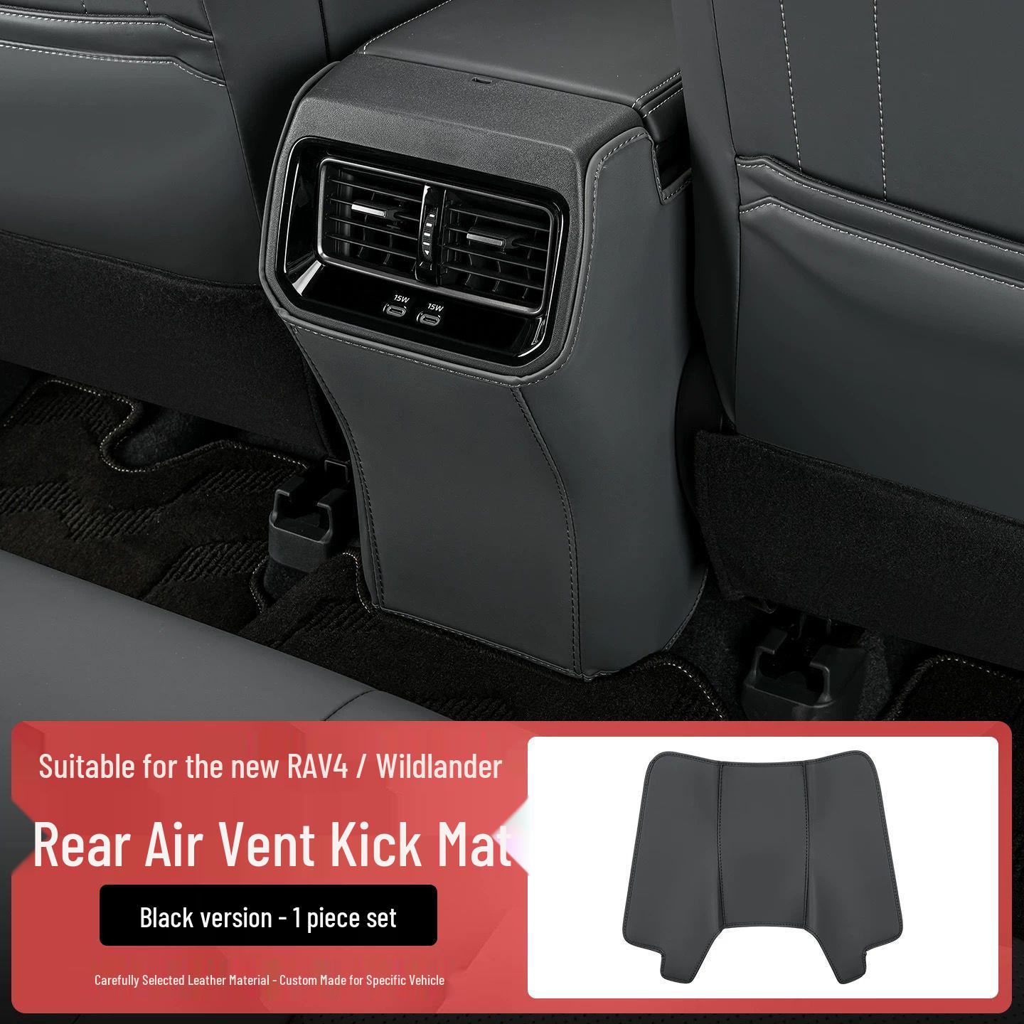 Compatible Kick Mats & Air Vent Protection for 2020-2025 RAV4 and Wildlander Rear Seats with Armrest Box