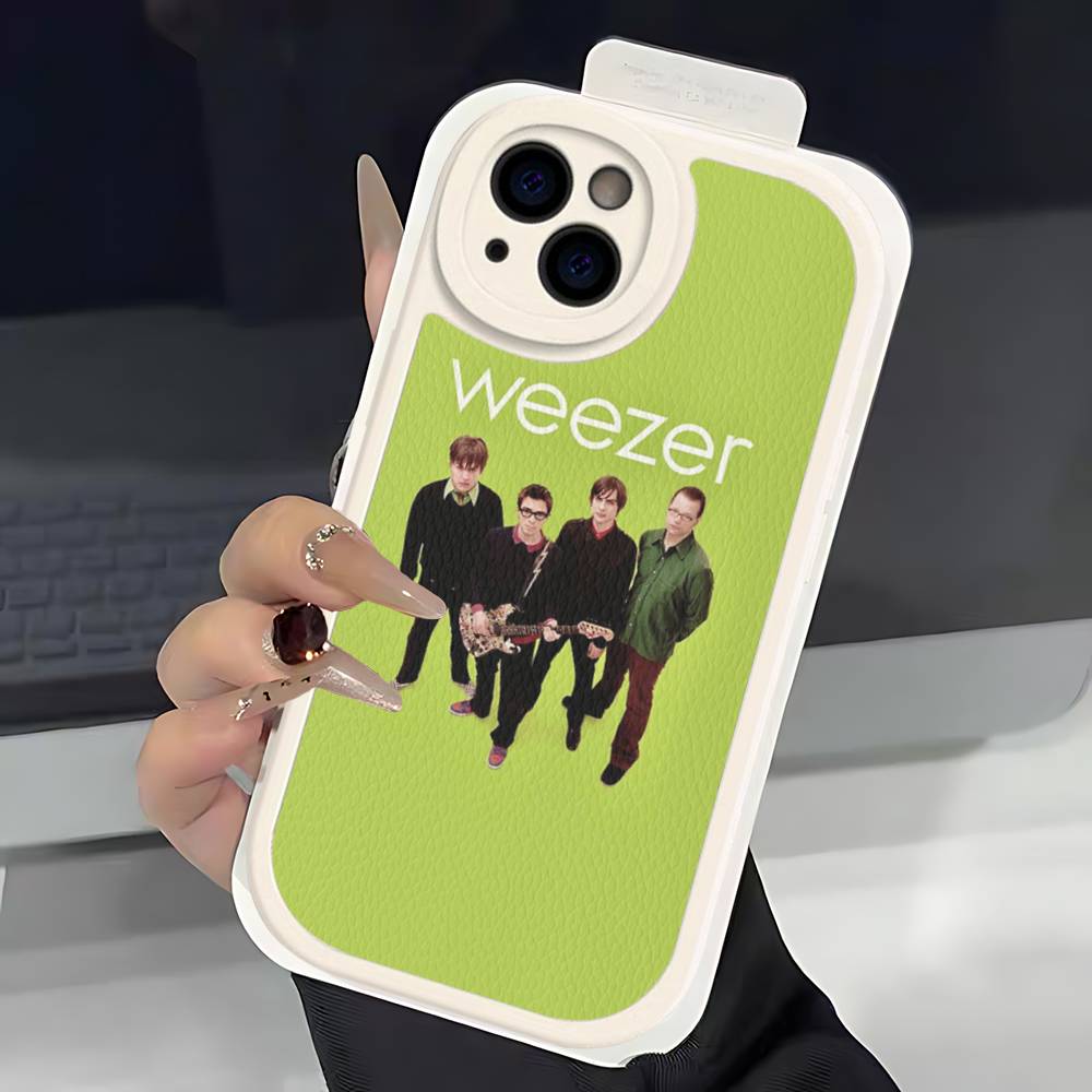 Rock W-Weezer Kapela Pouzdro na telefon Pro IPhone 16 15 14 13 12 11 Pro Max Plus Měkký kožený kryt