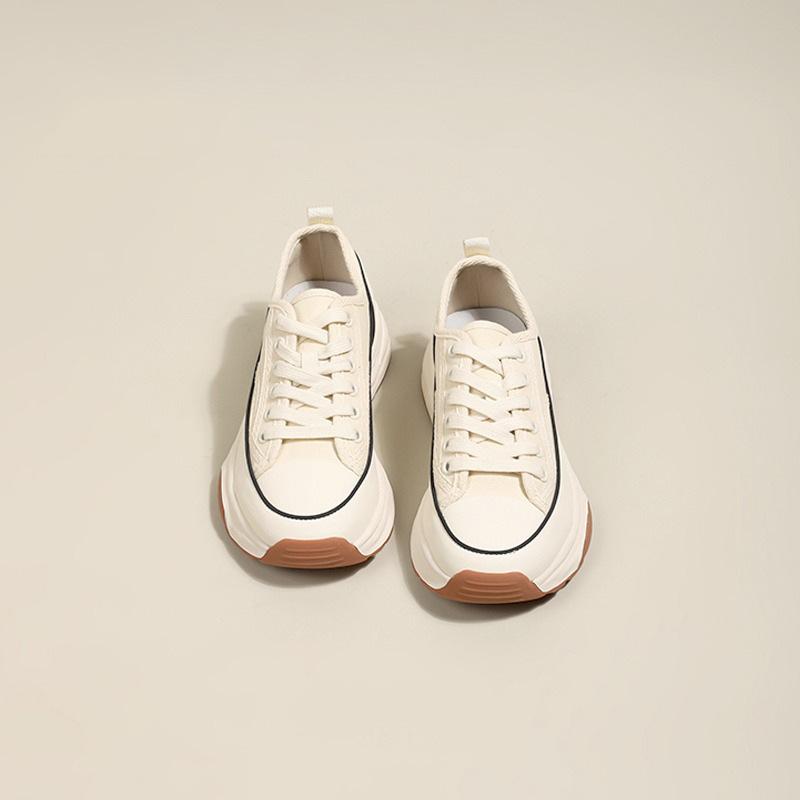 

Холщовые туфли новые маленькие белые туфли толстая подошва растворение 2025 весенние туфли на платформе женская обувь весна и осень маффин увеличение высоты досуг сп 40 бежевый