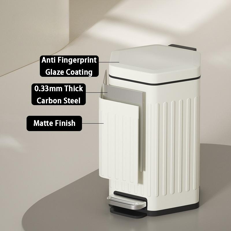 Stainless Steel Trash Bin Kitchen Pedal Trash Can Large Capacity Wastebasket Bedroom Dump Luxury Antiodor Home Garbage Container