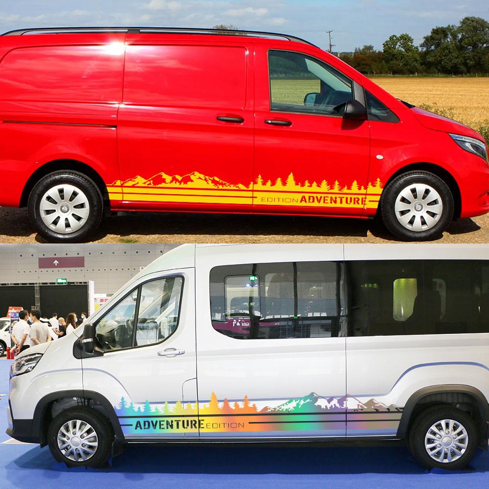 2Pcs Car Stickers For Mercedes Benz Vito V Class Viano W638 W639 W447 Marco Polo EQV Camper Van Vinyl Decals Tuning Accessories