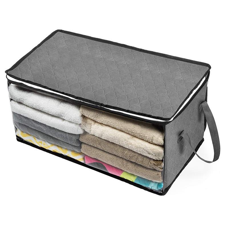 Portable Transparent Clothes Storage Bag with Window - Durable, Seasonal Quilt Organizer
