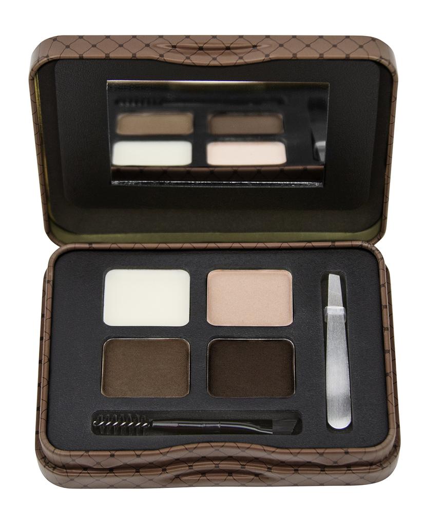 L.A. Girl Inspiring Brow Kit - Dark | Eyebrow Powder, Wax, Spoolie, Tweezer & Brush | Complete Eyebrow Shaping & Filling Kit | For Dark Hair & India
