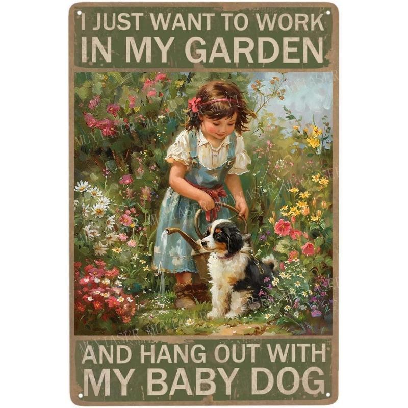 Vintage Cat Metal Plate, Rectangular Iron Wall Art Bar Decor