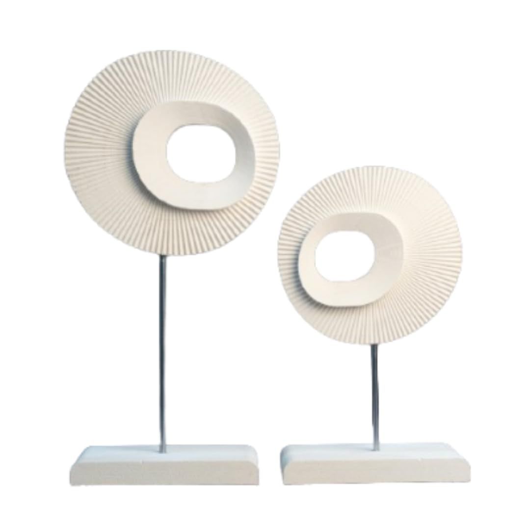 

Zen Twin – Минималистичная скульптура | Элегантный домашний декор для гостиной, спальни и офиса | Уникальный подарок белый