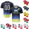 Customizable Soccer Jersey Shirt with V Neck Short Sleeves Pattern Front and Back Print for Sports and Team Use