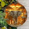 Wooden Charming Elephant Wall Hanging - Perfect for Door, Wall, Home, Room, Farmhouse, Street, Shop, Garage, Bar, Garden, and Coffee House Decor