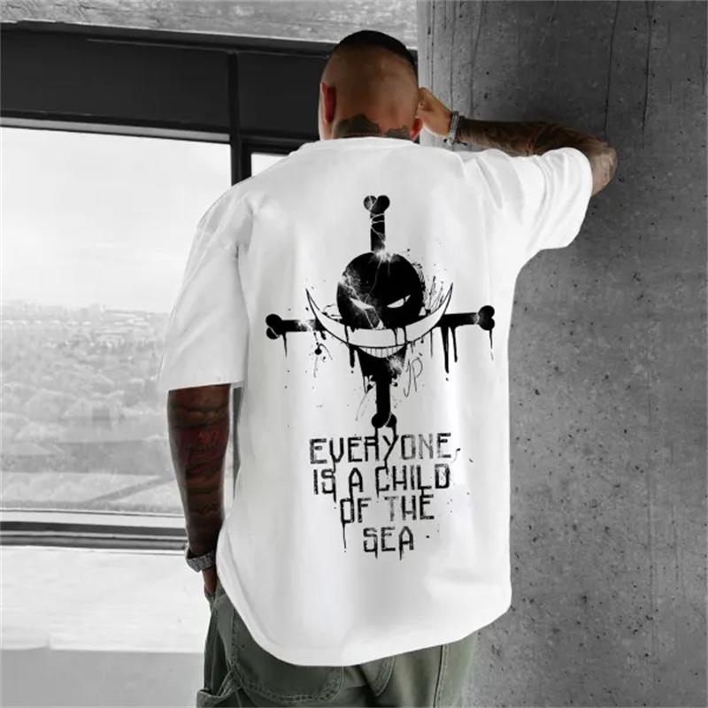 

Oversized anime Print Tee Tshirt Summer Fashion Pure Cotton T-Shirt Men Clothing Oversized Breathable Sport Casual Tops 4XL