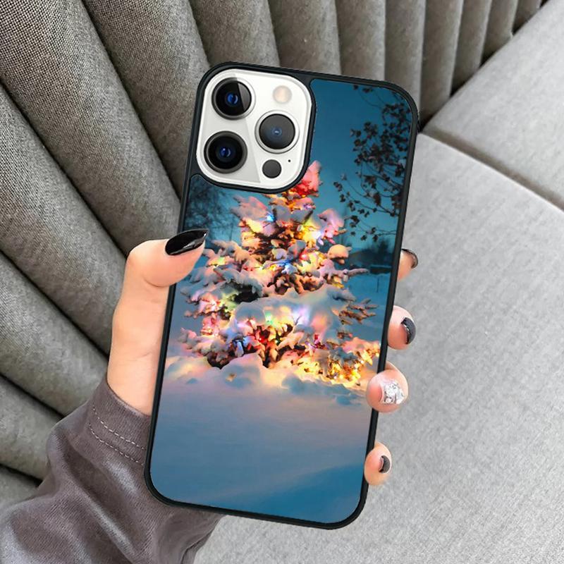 Merry Christmas Tree Phone Case For iPhone 16 15 13 14 Pro Max 11 12 Mini Plus 2022 XR XS MAX Shell Cover coque