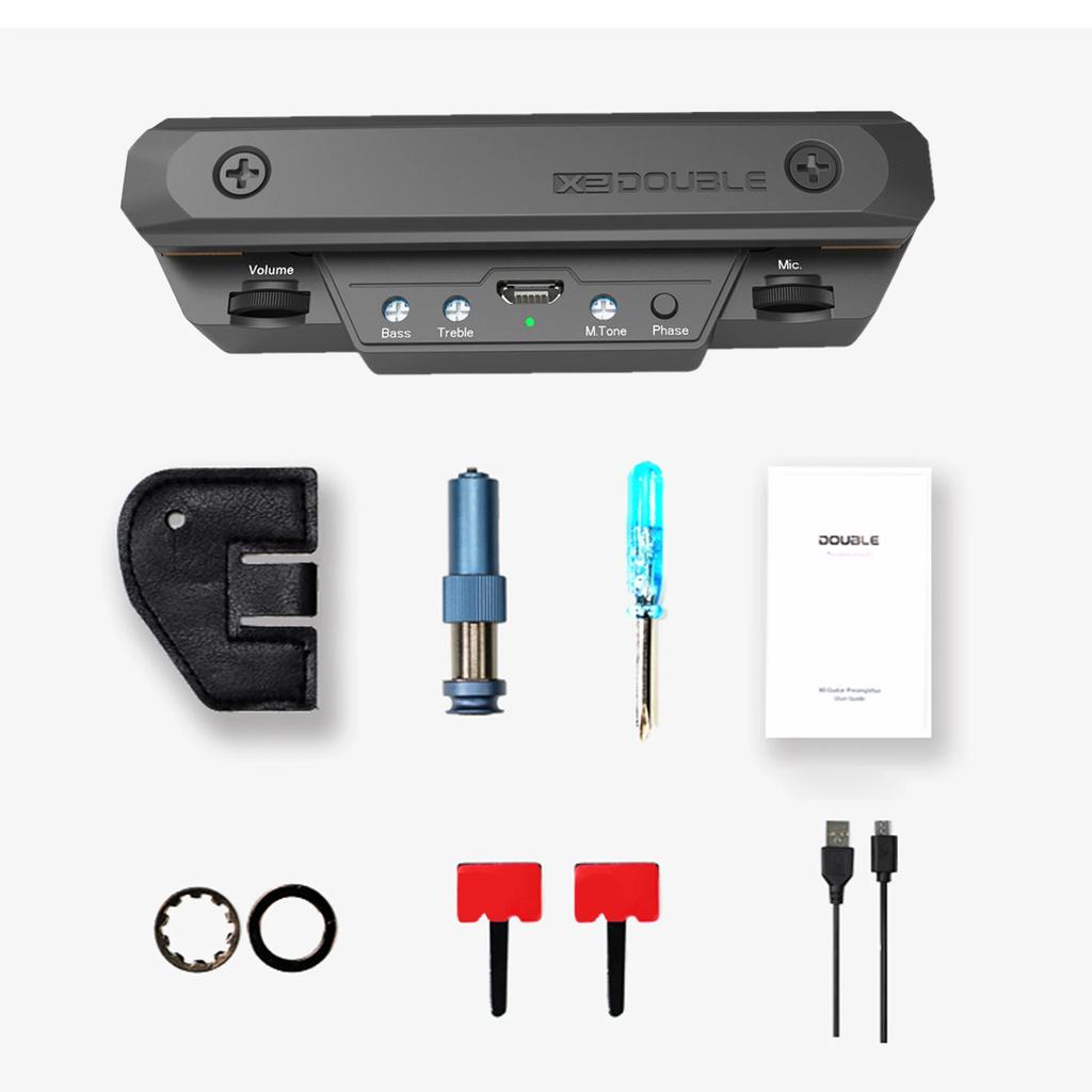 Tone Control Musical  DOUBLE X0 Guitar Pickup Preamp Soundhole Pickup with Volume Instrument Accessories for Acoustic Guitar