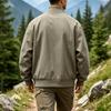 Men's Spring Fall Stand Collar Cargo Jacket, Loose Fit Windproof Streetwear Running Jacket