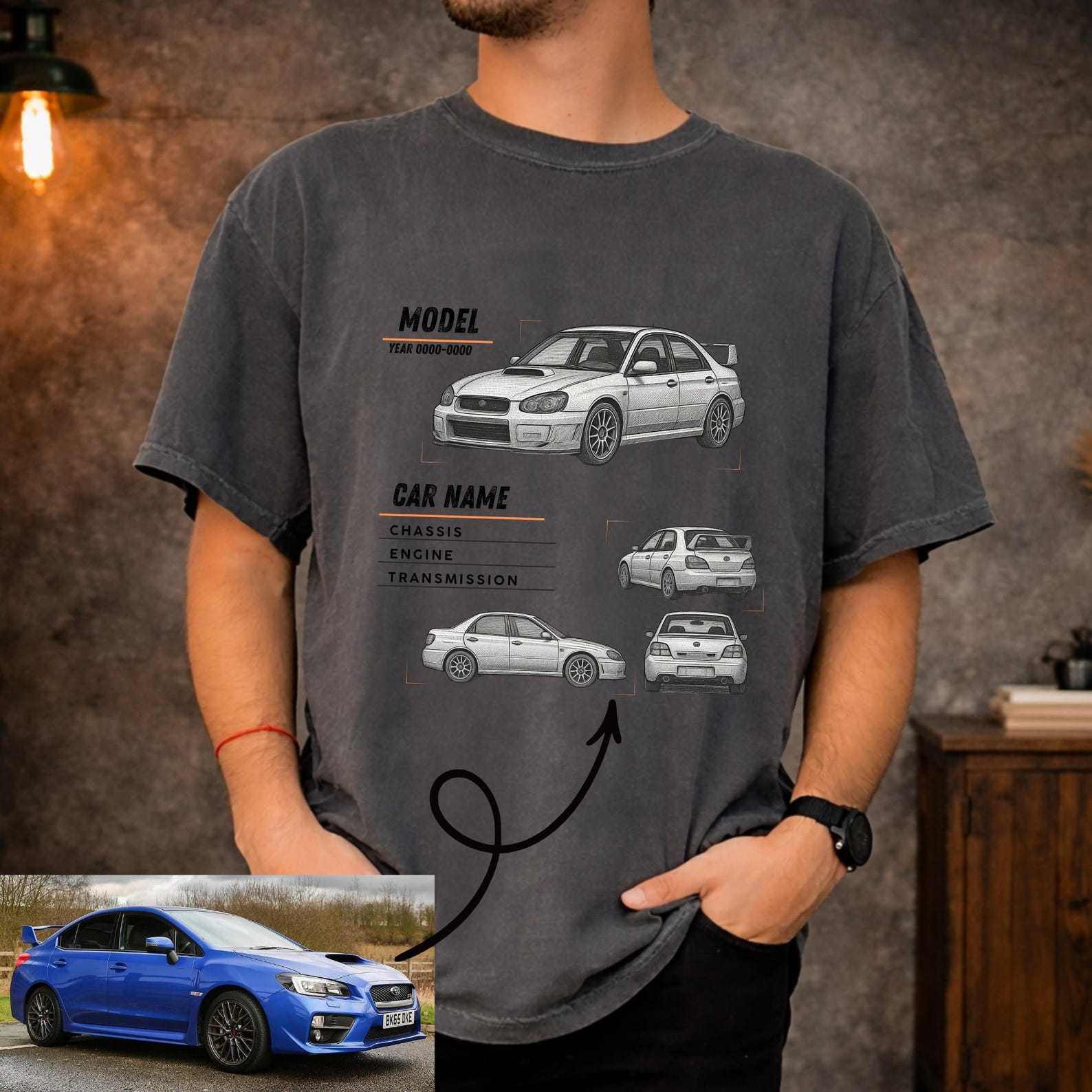 Personalized Vehicle Shirt, Custom Car Design Tee, Car Enthusiast Gift, Auto Lover Shirt, Custom Car Gift for Boyfriend XL