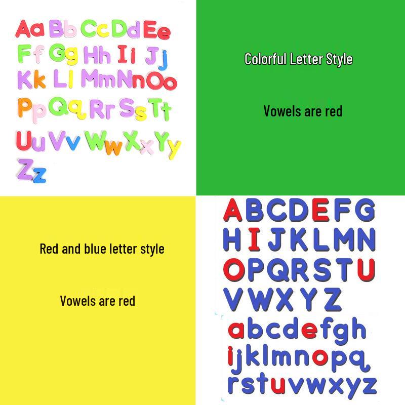 English Alphabet Magnet Tiles: Uppercase & Lowercase Letter Stickers for Kids' Education