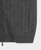 Brooks Brothers Windproof Wool Cable Zip-Up Sweater (Charcoal) (Bbwcmbf406)