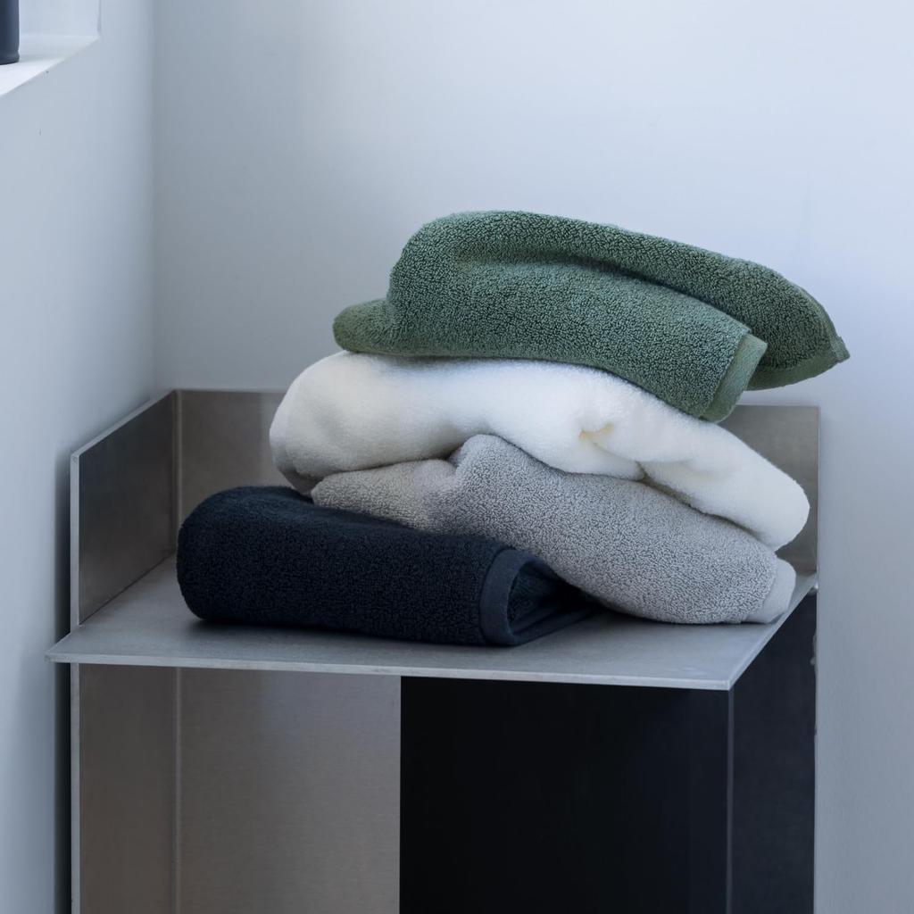 Towel Laboratory Bath Towel Black Set of 4 Soft Medium Weight Soft Volume Fast Absorbency Durable Cotton 420GSM JapanTechnology [Spongy Touch] #033